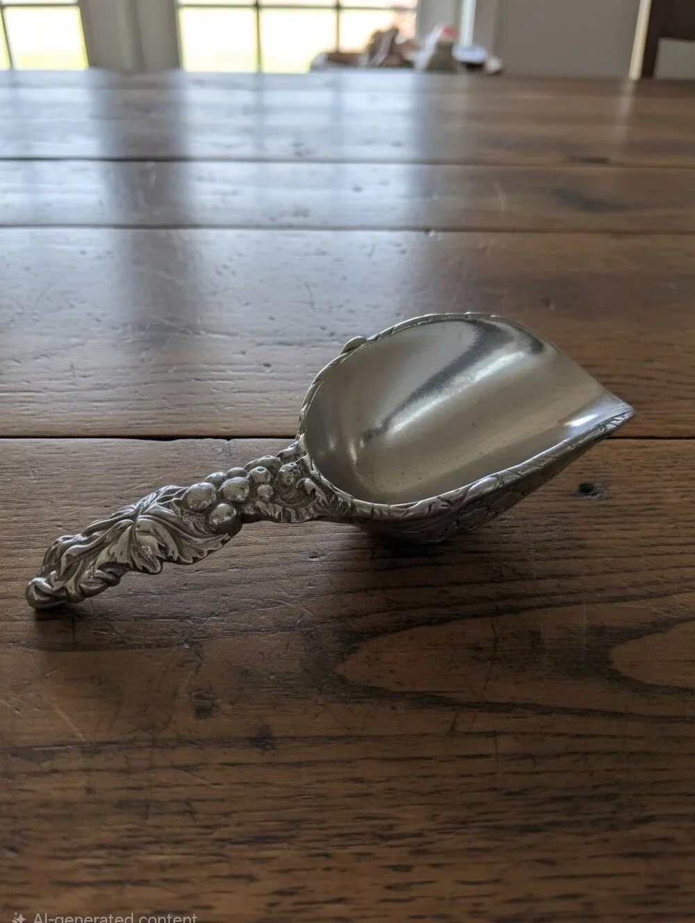 Arthur Court Aluminum Leaf & Grapes Ice Scoop Cold Cast Elegant Service Ware.